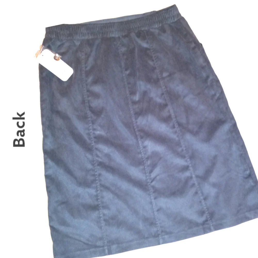 NWT Grey Corduroy Skirt Button Front Sz 10 - Picture 2 of 7